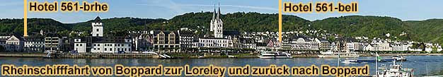 Rheinschifffahrt von Boppard zur Loreley und zurück nach Boppard